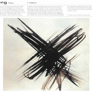 Hans Hartung: “T 1956/7&quot;, Extremely Rare Original Bookplate Print, Painting Circa 1957. Abstract Art; Abstract Art Print; Abstract