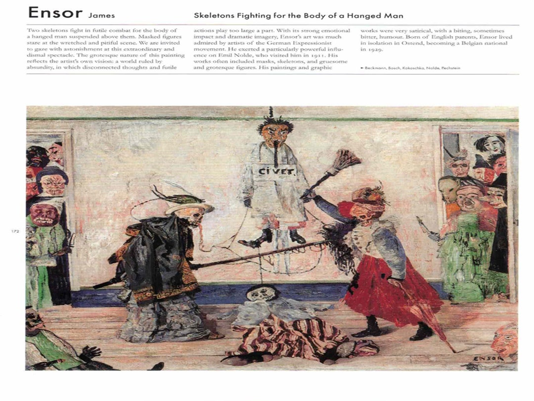 James Ensor skeletons Fighting Over the Body of A Hanged Etsy