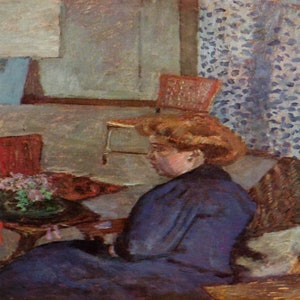 Pierre Bonnard: &quot;The Seamstress&quot;, Extremely Rare Vintage Bookplate Print, Painting Circa 1907. Pierre Bonnard Print; Impressionism Art