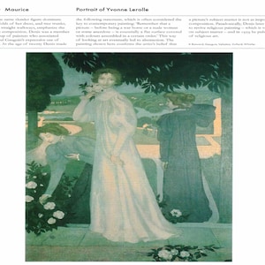 Maurice Denis: “Portrait Of Yvonne Lerolle&quot;, Extremely Rare Original Bookplate Print, Painting Circa 1897. Realism Art; Realism Art Print
