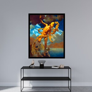 Giclée Fine Art Print; &quot;Prometheus&quot; By Maxfield Parrish; Fine Art Print; Giclée Print; Maxfield Parrish Art; Parrish Art Print; Parrish
