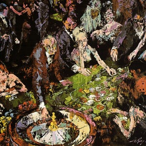 LeRoy Neiman: “Casino At Monte Carlo&quot;, Extremely Rare Vintage Bookplate Print, Painting Circa 1969. LeRoy Neiman Art; LeRoy Neiman Print