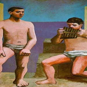 Pablo Picasso: &quot;Pipes Of Pan&quot;, Very Rare Original Vintage Bookplate Print, Painting Circa 1923. Picasso; Picasso Art Print; Abstract