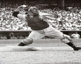 New York Yankees "Yogi Berra", Extremely Rare Original Bookplate Print, Photograph Date N/A. Yogi Berra; New York Yankees; Baseball Art