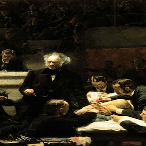 Thomas Eakins: &quot;The Gross Clinic&quot;, Extremely Rare Original Bookplate Print, Painting Circa 1875. Realism; Realism Art; Realism Art Print