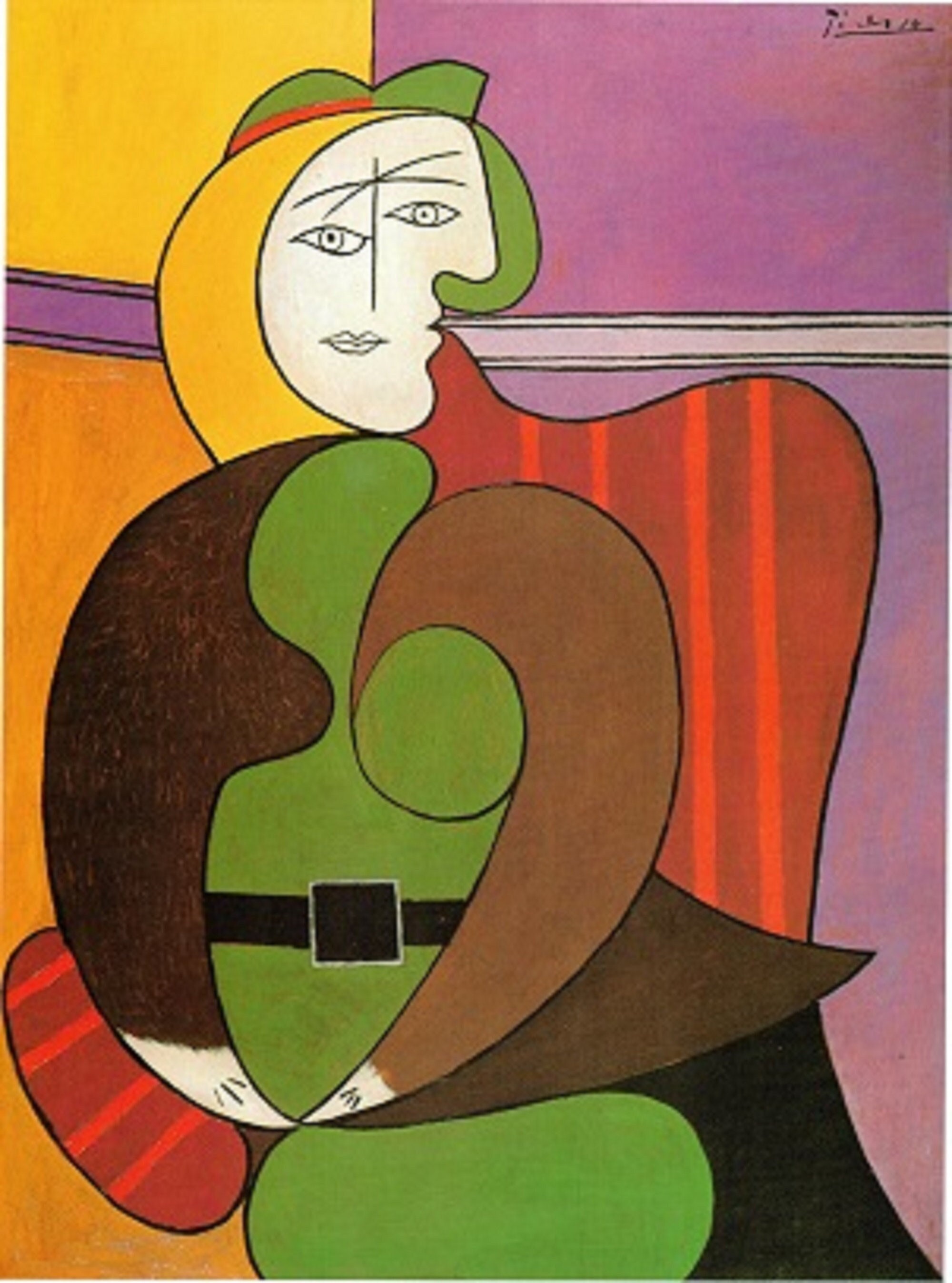 Pablo Picasso Cubism Period: the Red Armchair - Etsy