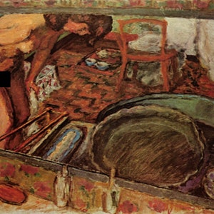 Pierre Bonnard: &quot;The Tub&quot;, Extremely Rare Vintage Bookplate Print, Painting Circa 1918. Pierre Bonnard Art; Bonnard Art Print; Mature