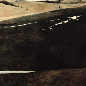 Andrew Wyeth: &quot;Hoffman’s Slough&quot;, Extremely Rare Vintage Bookplate Print, Painting Circa 1947. Wyeth Art; Wyeth Art Print; Americana Art