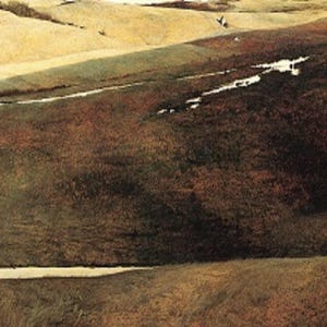 Andrew Wyeth: &quot;Hoffman’s Slough&quot;, Extremely Rare Original Bookplate Print, Painting Circa 1947. Wyeth Art; Wyeth Art Print; Landscapes