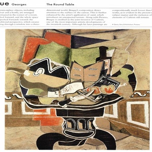 Georges Braque: “The Round Table&quot;, Extremely Rare Original Bookplate Print, Painting Circa 1929. Abstract; Abstract Art; Abstract Art Print