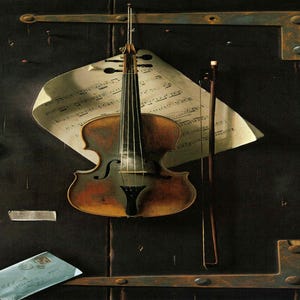 William Harnett: “The Old Violin&quot;, Extremely Rare Original Bookplate Print, Painting Circa 1886. Realism Art Print; Realism Art; Realism