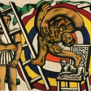 Fernand Leger: “The Acrobat And His Partner&quot;, Extremely Rare Vintage Bookplate Print, Painting Circa 1948. Modern Art; Modern Art Print