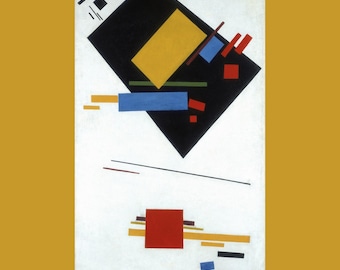 Impresión artística Giclée; "Trapecio negro y cuadrado rojo" de Kazimir Malevich; Impresión artística; Impresión Giclée; Impresión de arte abstracto; Arte abstracto