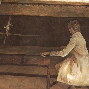 Andrew Wyeth: “French Twist&quot;, Extremely Rare Original Vintage Bookplate Print, Painting Circa 1967. Wyeth Art; Wyeth Art Print; Wyeth Print