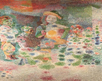 Pablo Picasso: "The Peasant’s Repast", Extremely Rare Original Bookplate Print, Painting Circa 1917. Picasso; Picasso Art Print