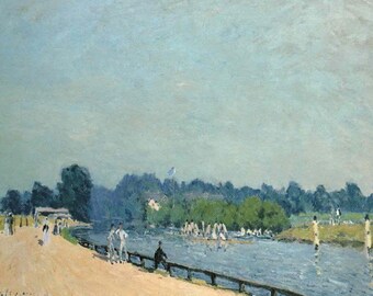 Alfred Sisley: “The Route Of Hampton Court", Extremely Rare Vintage Bookplate Print, Painting Circa 1874. Impressionism; Alfred Sisley Art