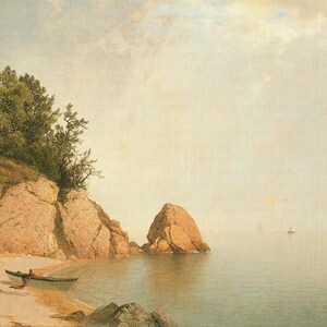 John Kennett: “Beach At Beverly&quot;, Extremely Rare Original Bookplate Print, Painting Circa 1872; Realism Art; Realism Art Print; Landscapes