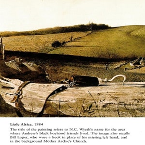 Andrew Wyeth: &quot;Little Africa&quot;, Extremely Rare Vintage Bookplate Print, Painting Circa 1984. Wyeth Art; Wyeth Print; Wyeth Art Print