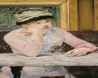 Edouard Manet: “Plum Brandy", Extremely Rare Original Bookplate Print, Painting Circa 1877. Edouard Manet; Impressionism; Impressionism Art