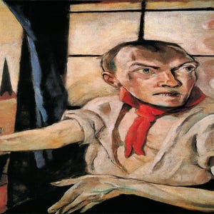 Max Beckmann: “The Red Scarf&quot;, Extremely Rare Vintage Bookplate Print, Painting Circa 1922. Expressionism Art; Expressionism Art Print