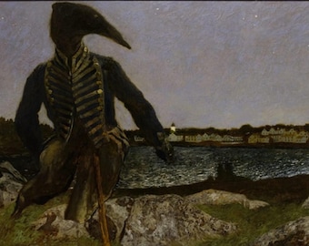 Jamie Wyeth: &quot;Meteor Shower&quot;, Extremely Rare Original Full-Page Bookplate Print, Painting Circa 1993. Wyeth Art; Americana Art; Jamie Wyeth