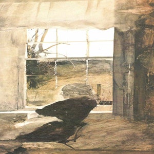 Andrew Wyeth: &quot;Anna Kuerner, Study II&quot;, Extremely Rare Vintage Bookplate Print, Painting Circa 1971. Wyeth Art; Wyeth Print; Wyeth Art Print