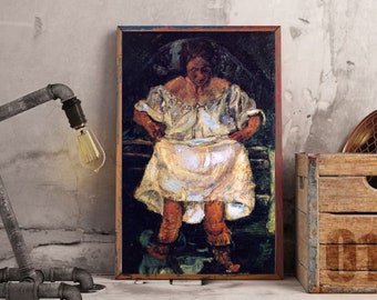 Impresión artística Giclée "Mujer entrando al agua" de Chaim Soutine. Impresión extremadamente rara; Impresión artística; Impresión Giclée; Arte expresionista