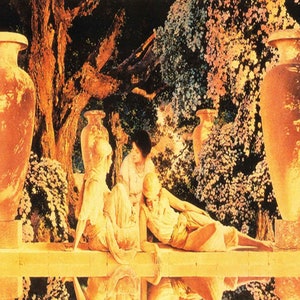 Maxfield Parrish: “Garden Of Allah&quot;, Extremely Rare Original Bookplate Print, Painting Circa 1918. Maxfield Parrish; Parrish Art Print