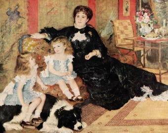 Pierre August Renoir: "The Family", Extremely Rare Original Vintage Bookplate Print. Impressionist Art; Renoir Print; Renoir Art Print