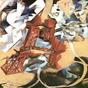 Robert Delaunay: “The Eiffel Tower&quot;, Extremely Rare Vintage Bookplate Print, Painting Circa 1911. Abstract Art; Modern Art Print