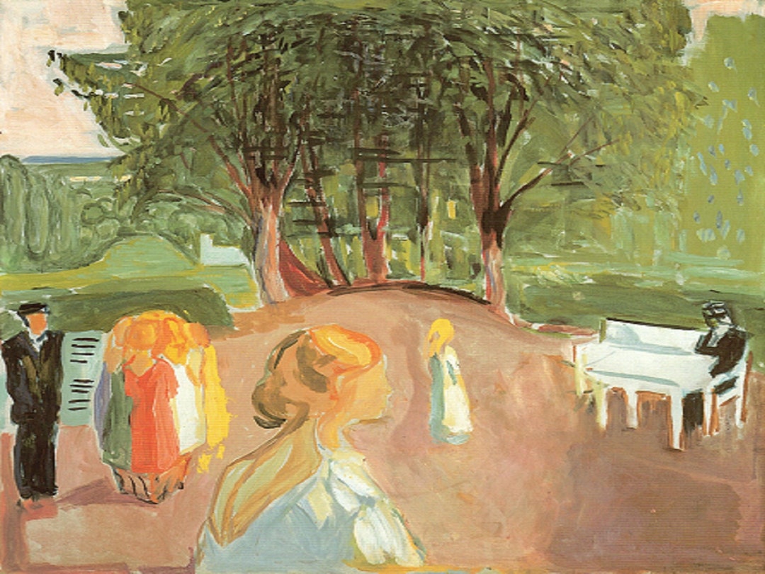 Edvard Munch flirting In The Park Ii Extremely Rare Original 