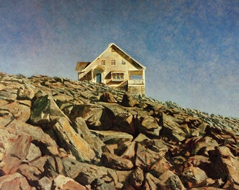 Jamie Wyeth: “Kent House&quot;, Extremely Rare Vintage Bookplate Print, Painting Circa 1972. Wyeth Art; Wyeth Print; Americana Art