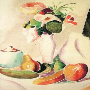Thomas Hart Benton: “Still Life&quot;, Extremely Rare Vintage Bookplate Print, Painting Circa 1911. Americana Art; Still Life; Still Life Art