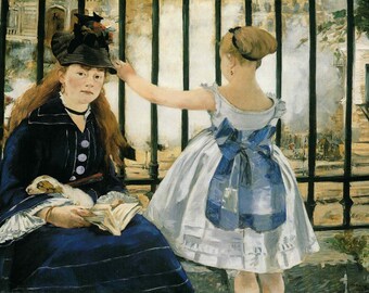 Edouard Manet: “The Railway", Extremely Rare Original Bookplate Print, Painting Circa 1873. Edouard Manet; Impressionism; Impressionism Art