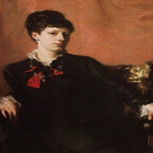 John Singer Sargent: &quot;Portrait Of Frances Sherborne Ridley Watts&quot;, Extremely Rare Vintage Bookplate Print, Painting Circa 1877. Portraits