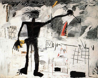 Jean-Michele B.: “Self-Portrait, 1982", Extremely Rare Original Bookplate Print, Painting Circa 1982. Basquiat Art; Basquiat Art Print