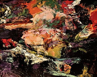 LeRoy Neiman: "Chica de cigarrillos, Playboy Club", Ex libris vintage de página completa extremadamente raro, pintura circa 1969. Lámina artística de LeRoy Neiman.