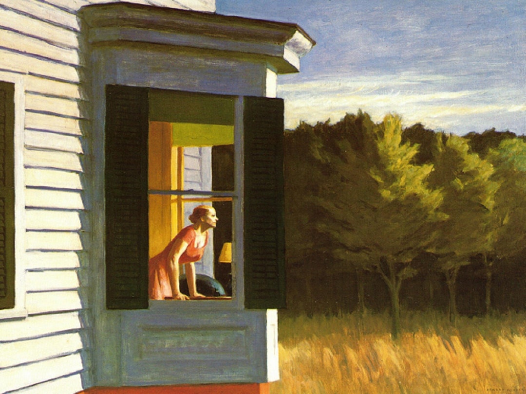 Edward Hopper cape Cod Morning, Extremely Rare Vintage Bookplate Print, Painting Circa 1950
