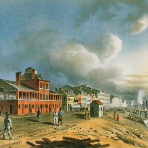 John Caspar Wild: &quot;St. Louis&quot;, Extremely Rare Bookplate Print, Painting Circa 1838; Realism Art Print; Realism Art; Landscapes