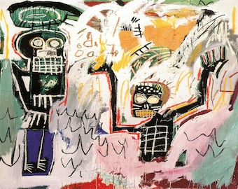 Jean-Michele B.: “Baptism", Extremely Rare Original Bookplate Print, Painting Circa 1982. Basquiat Art; Basquiat Art Print