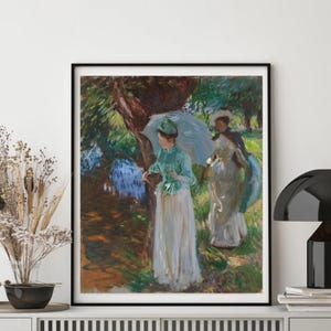 Giclée Fine Art Print; &quot;Two Girls With Parasols&quot; By John Singer Sargent; Fine Art Print; Giclée Print; John Singer Sargent Art Print