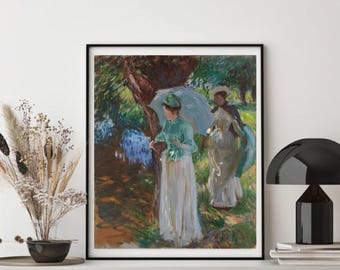 Giclée Fine Art Print; "Two Girls With Parasols" By John Singer Sargent; Fine Art Print; Giclée Print; John Singer Sargent Art Print