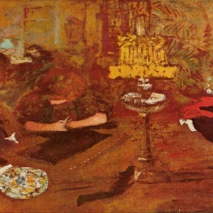 Pierre Bonnard: &quot;Young Woman In Lamplight&quot;, Extremely Rare Vintage Bookplate Print, Painting Circa 1908. Pierre Bonnard Print; Impressionism