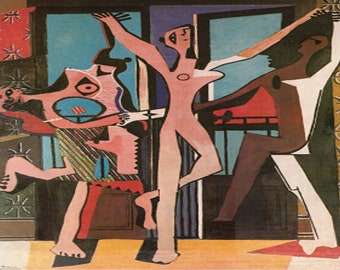 Pablo Picasso: "The Dance", Extremely Rare Original Bookplate Print, Painting Circa 1925. Picasso Art Print; Modern Art; Modern Art Print