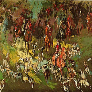 LeRoy Neiman: “The Hunt&quot;, Extremely Rare Vintage Bookplate Print, Painting Circa 1959. LeRoy Neiman Art; LeRoy Neiman Art Print
