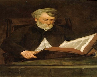 Edouard Manet: “The Reader", Extremely Rare Original Bookplate Print, Painting Circa 1861. Edouard Manet; Manet Art; Manet Art Print