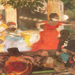 Edgar Degas: “Café-Concert At The Ambassadeurs&quot;, Extremely Rare Vintage Bookplate Print, Painting Circa 1877. Edgar Degas Print; Degas Art