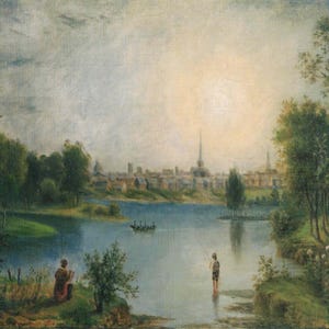 Henry Louis: &quot;View Of Chouteau’s Pond, St. Louis&quot;, Extremely Rare Bookplate Print, Painting Circa 1901; Realism Art Print; Landscapes