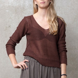SALE Linen sweater sizes S, Knit linen sweater, Basic linen sweater, Linen summer jumper, Knit linen top, Linen clothing for women