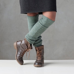 Leg warmers, Knit wool leg warmers, Lambs wool over the knee leg warmers, Knitted yoga and dancer&#39;s leg warmers, Long ribbed boot warmers